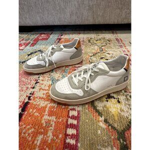 Date Court Leather Orange White Sneaker Womens 9.5